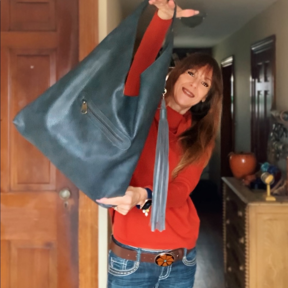 Deep Gray Tassel Handbag